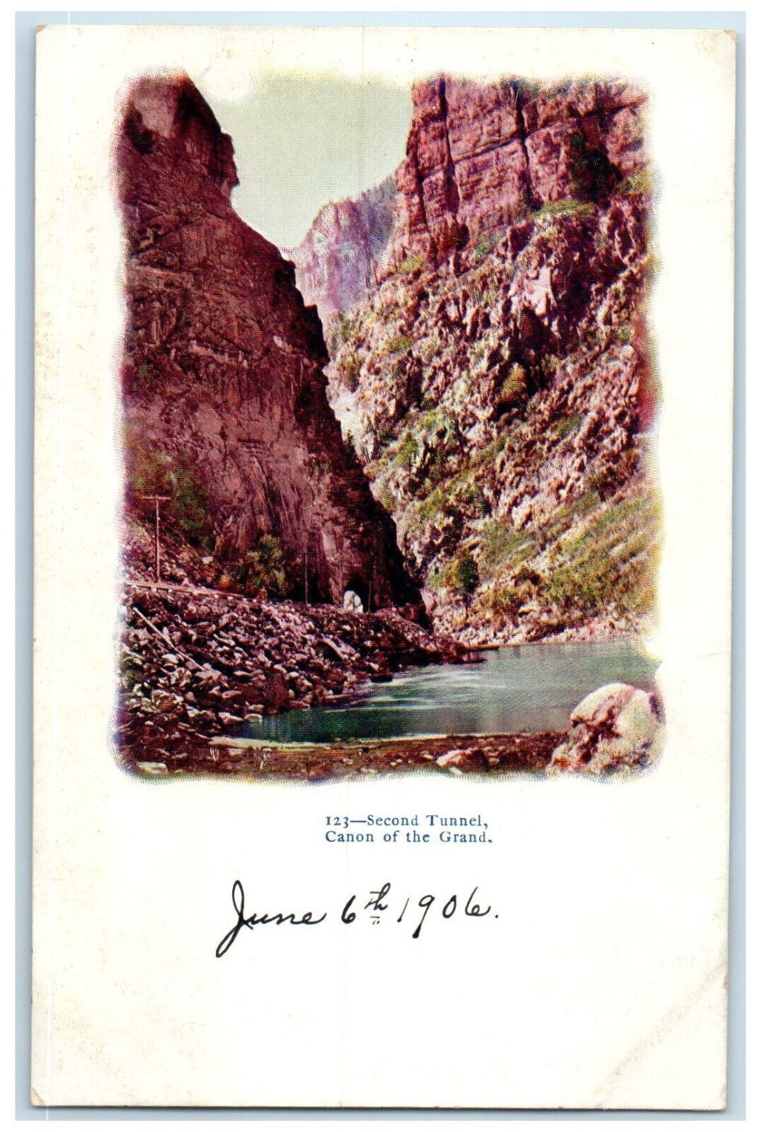 1906 Second Tunnel Canon of the Grand Colorado CO Embossed Unposted Postcard