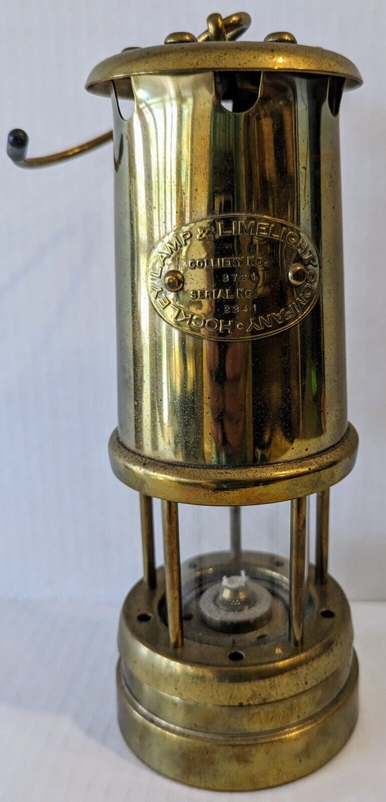 Vintage Brass Hockley Lamp & Limelight Company Miners Light Colliery Wales UK