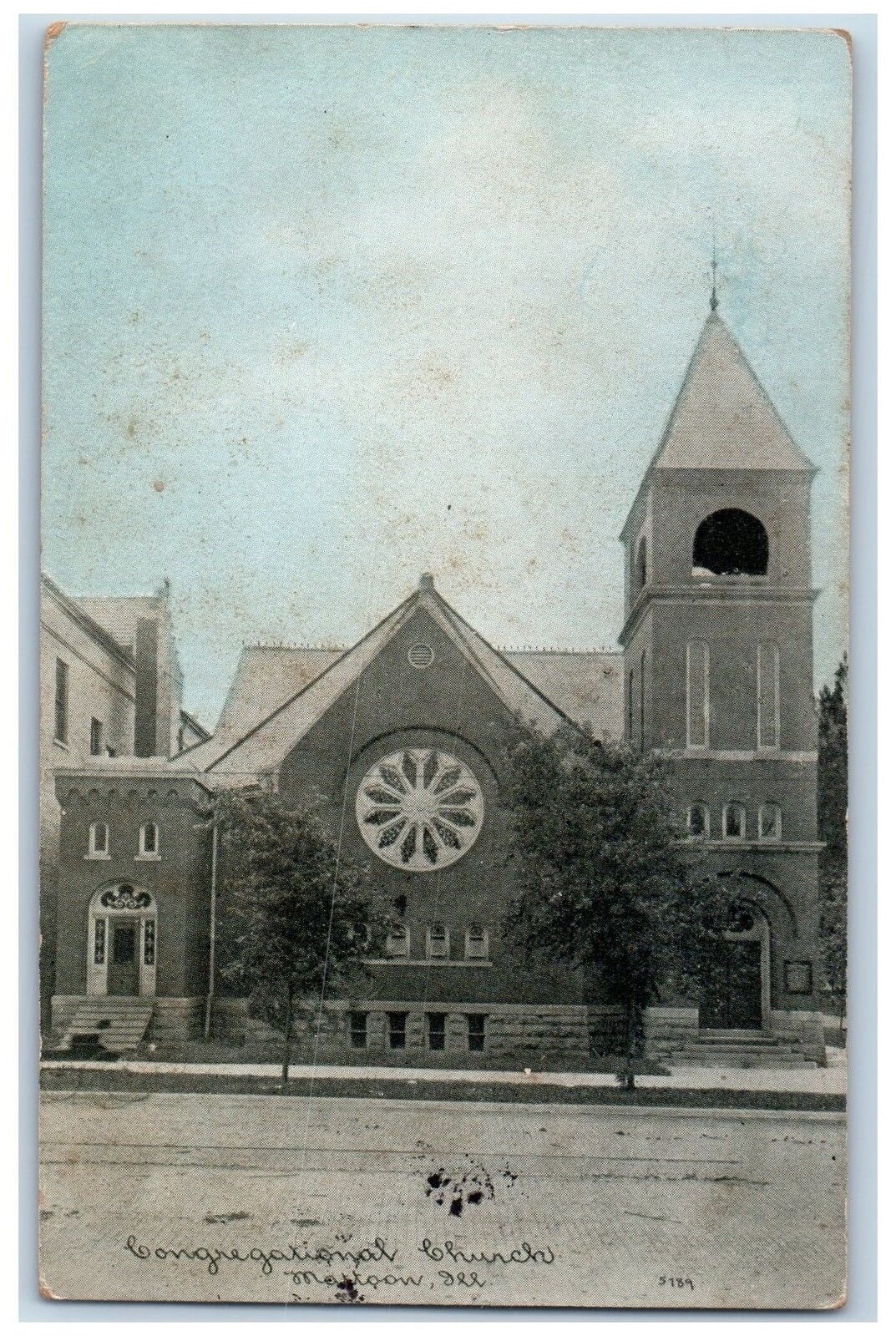 1905 Congregational Church Exterior Mattoon Illinois IL Posted Vintage Postcard