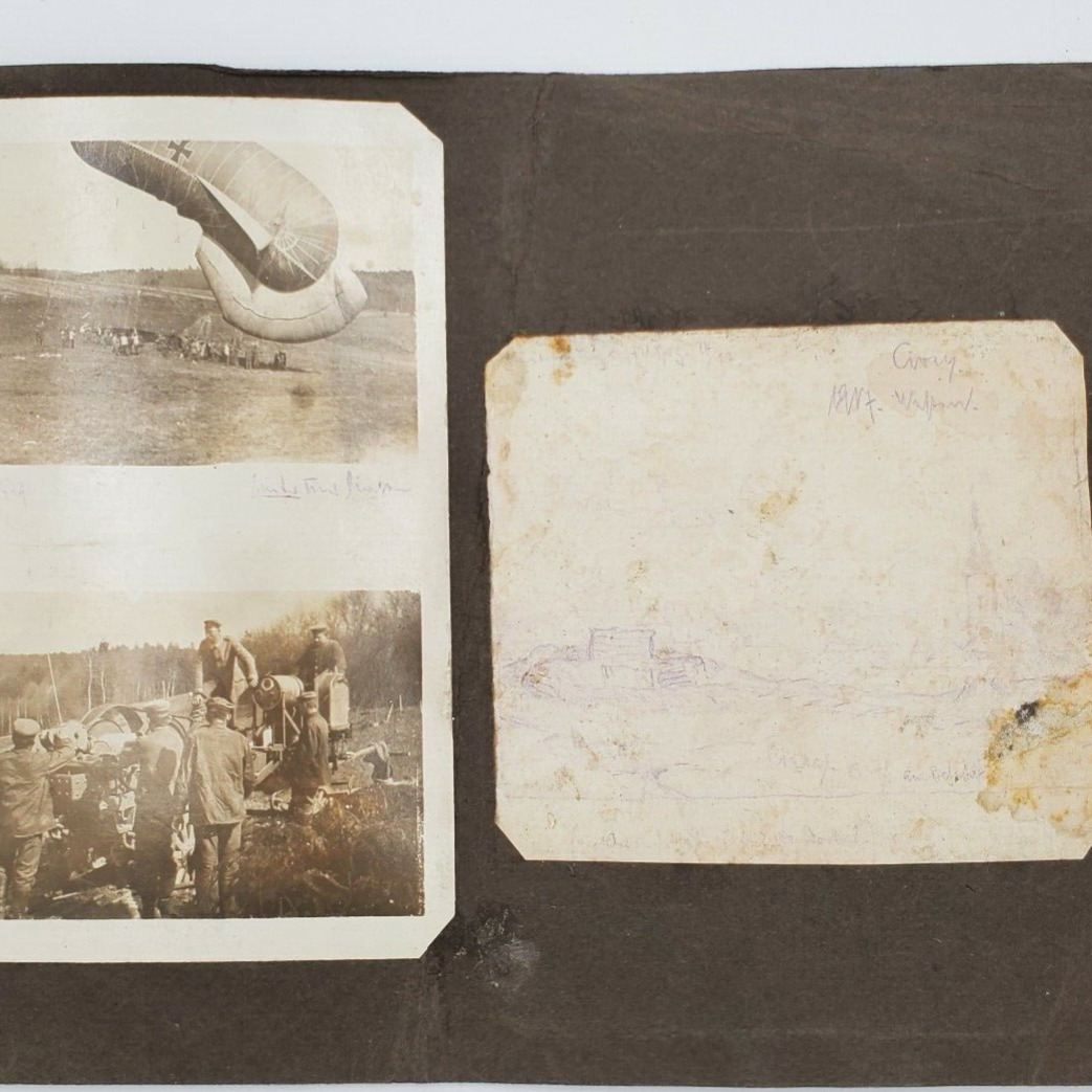 WW1 German Observation Balloon Zeppelin notes Military soldier photos Iron Cross