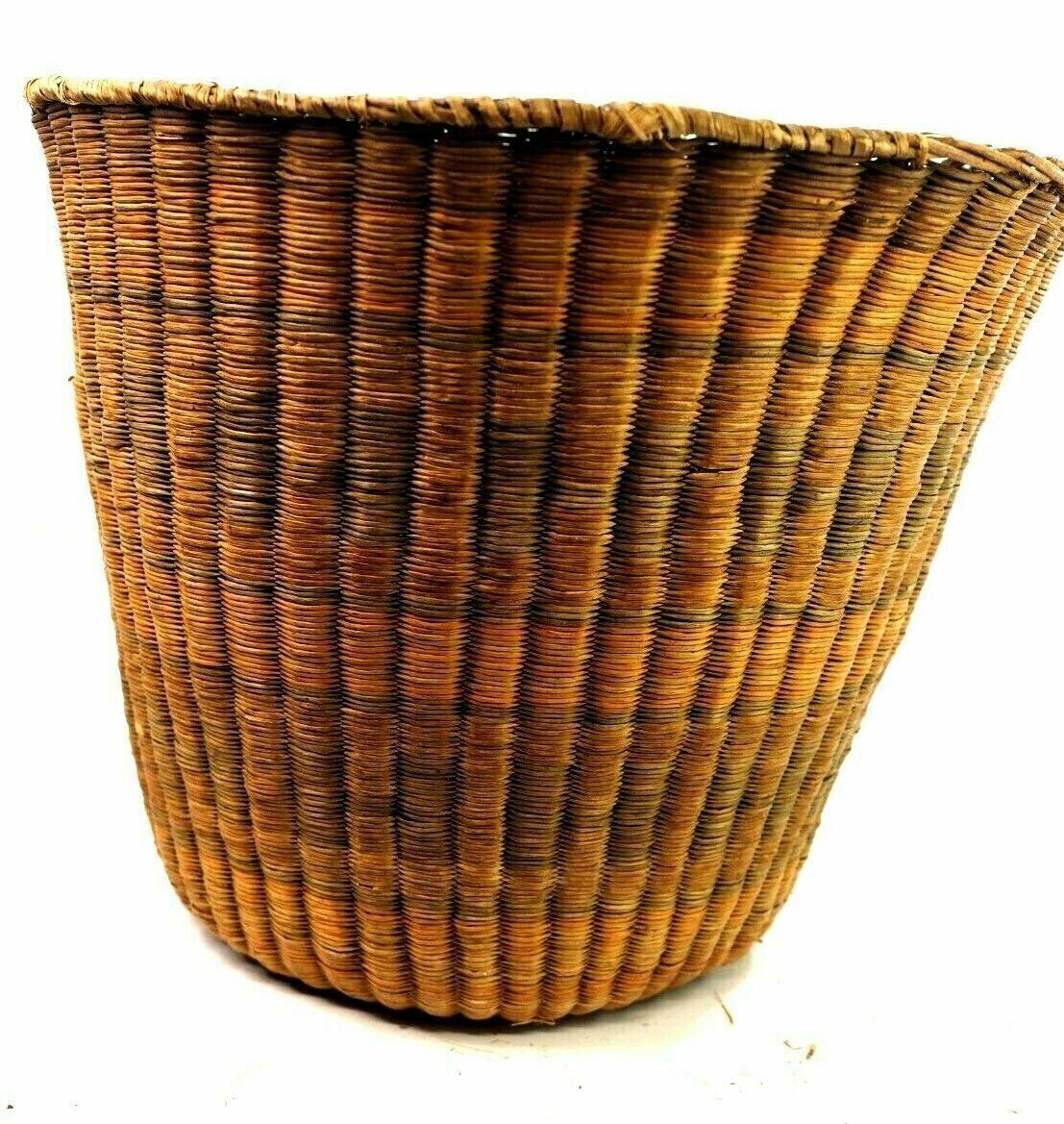 Scarce Large Antique Hopi Cylindrical Woven Wicker Basket 15