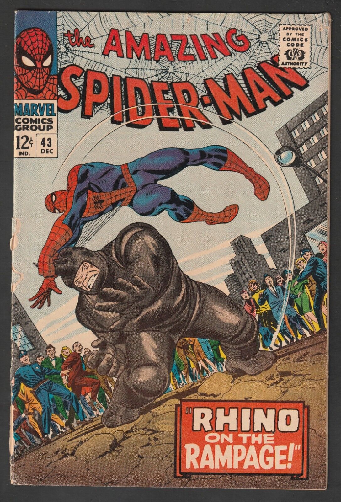 Marvel THE AMAZING SPIDER-MAN No. 43 (1967) 3rd Rhino Appearance