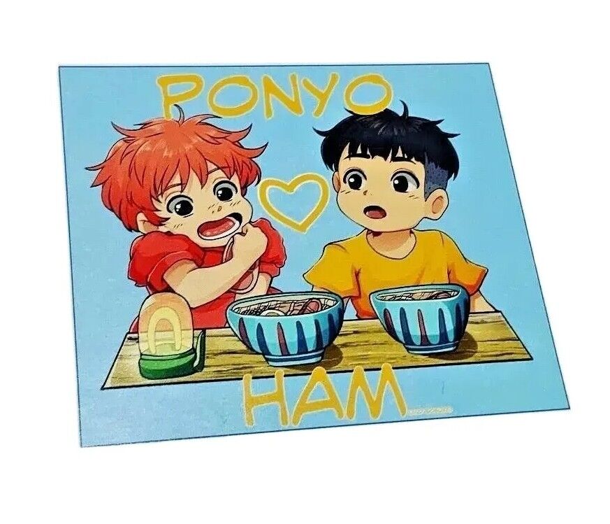 Magnet: Ponyo Loves Ham (and Sosuke) Original OOAK Design 