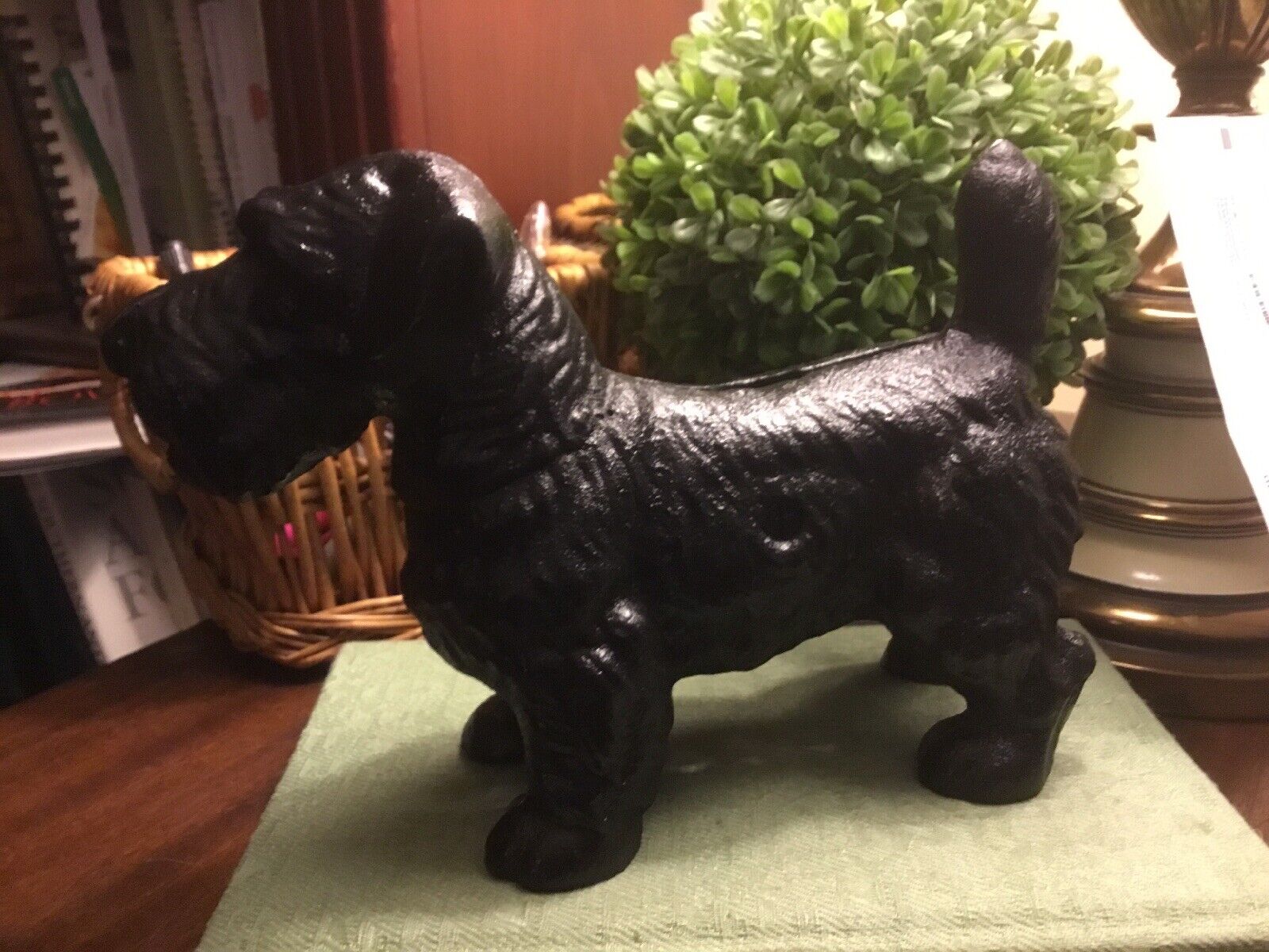 Large-Black Scottish Terrier/Scotty Dog-Bank-Cast Iron-FREE SHIPPING-
