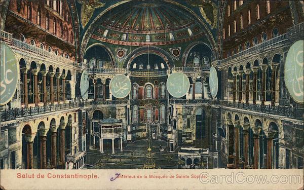 Turkey Istanbul Salut de Constantinople. Interieur de la Mosquee de Sainte Sophi