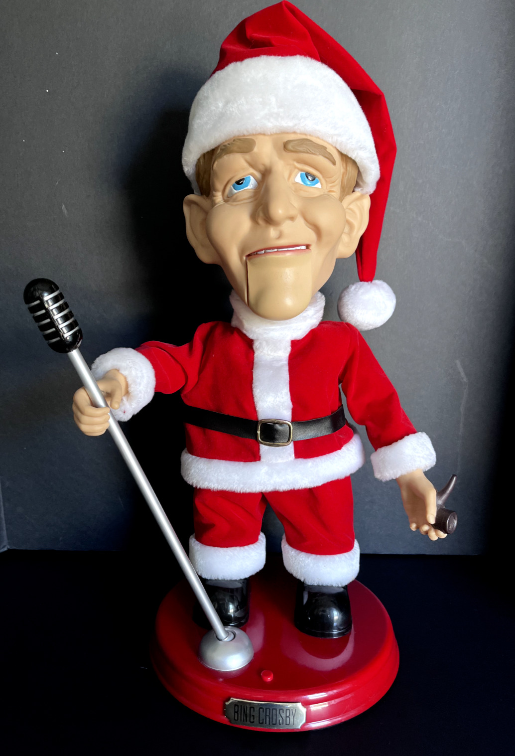 2001 Gemmy 19” Animated Singing Bing Crosby Santa Doll *Read*