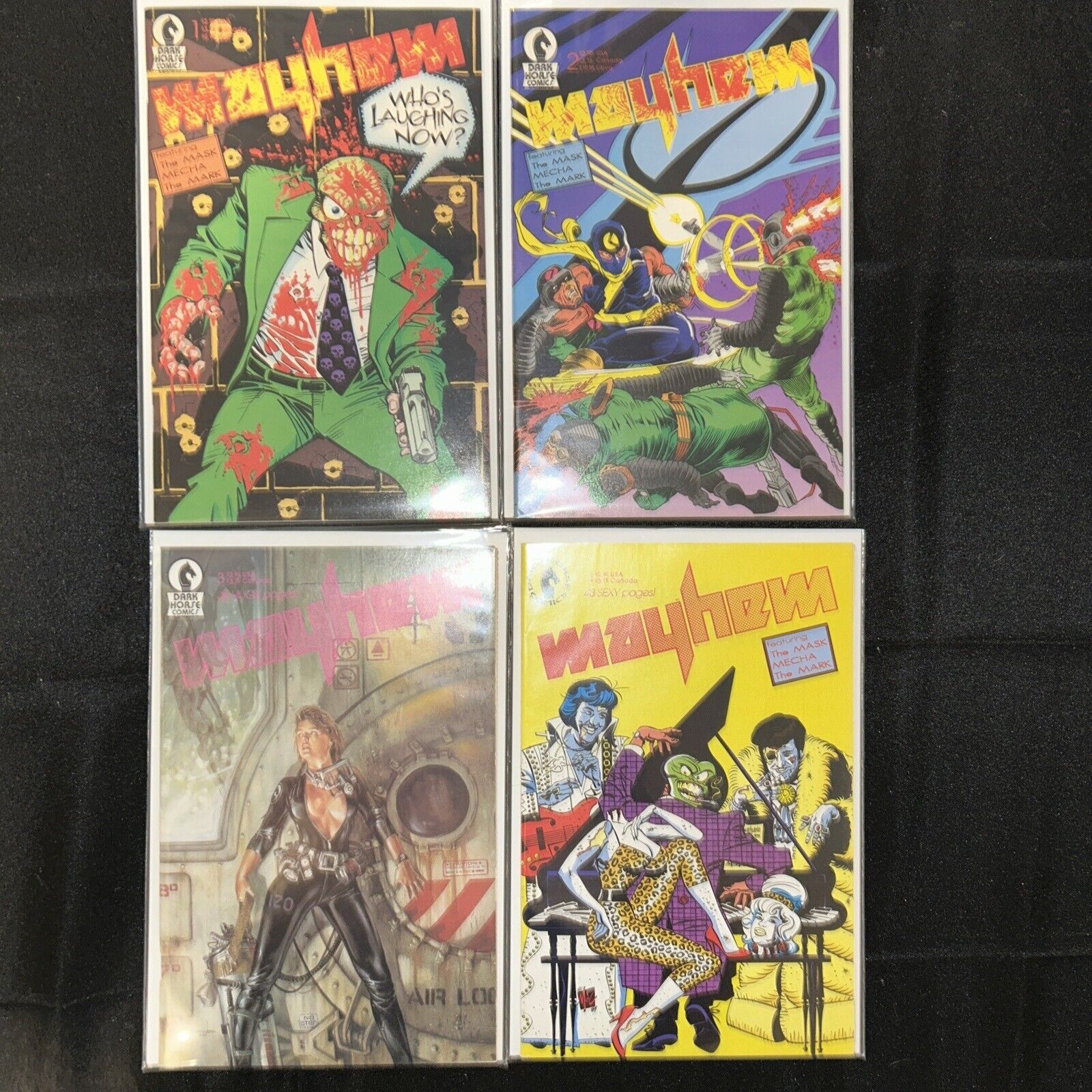 Darkhorse Comics - Mayhem #1 to #4 VF+ - NM 1989 High Grade Set 1st App Mask