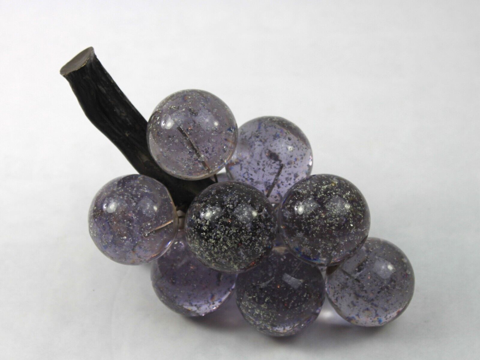 Vintage Lucite Acrylic Grape Cluster Lavendar Confetti MCM RARE