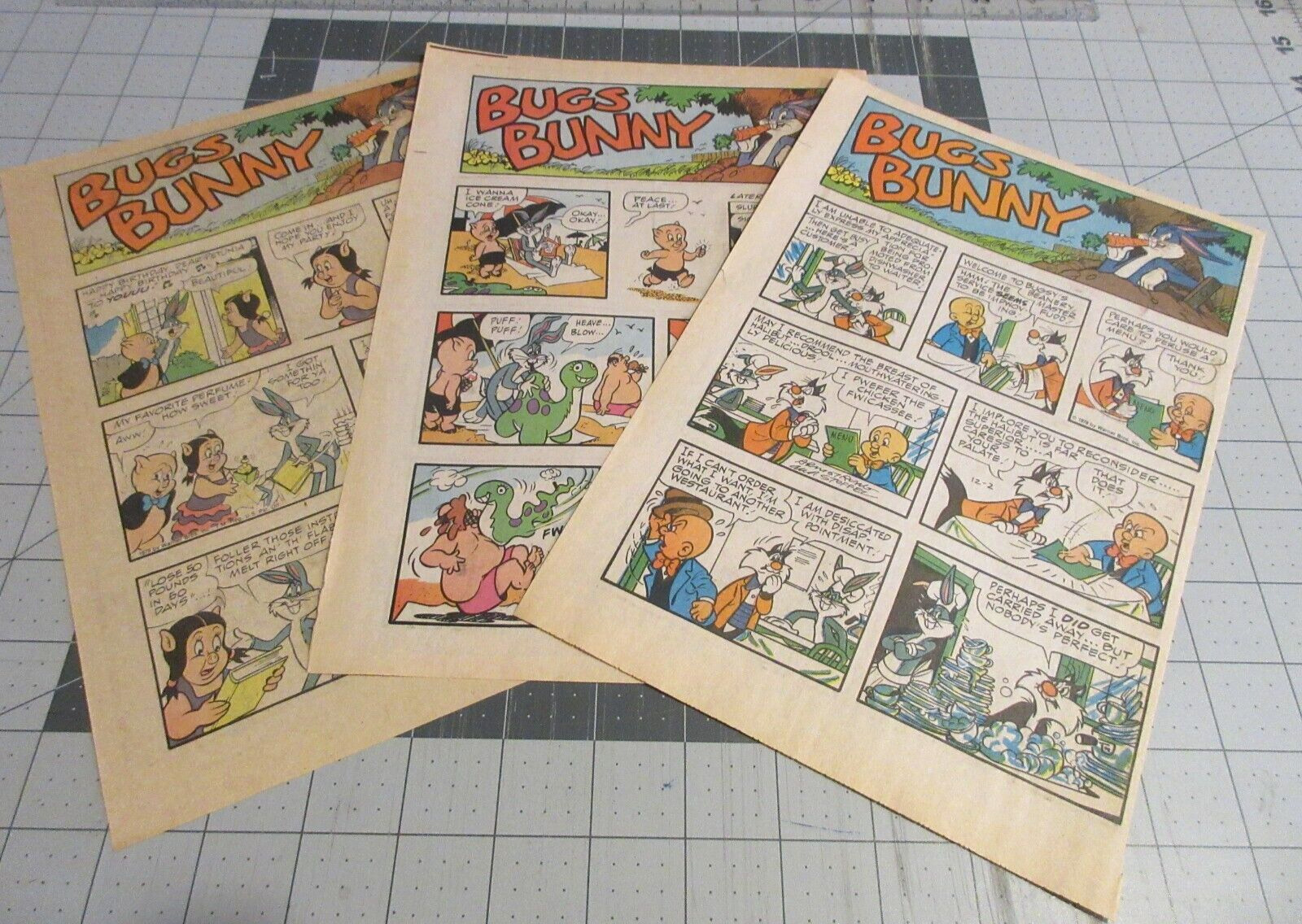 BUGS BUNNY Lot of 3 Sunday Comic Full Page Strips 1979