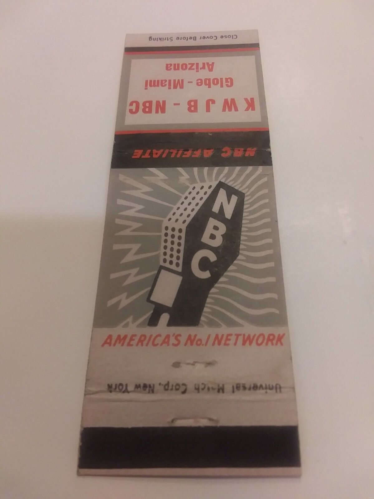 Vintage NBC America's No. 1 Network KWJB-NBC Globe-Miami Arizona Matchbook