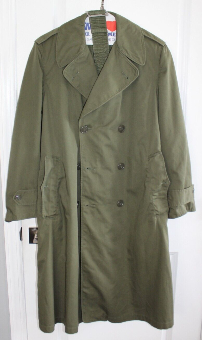 Vintage Original Green Military Trench Coat Jacket Men\'s Small Reg 8405-261-6502