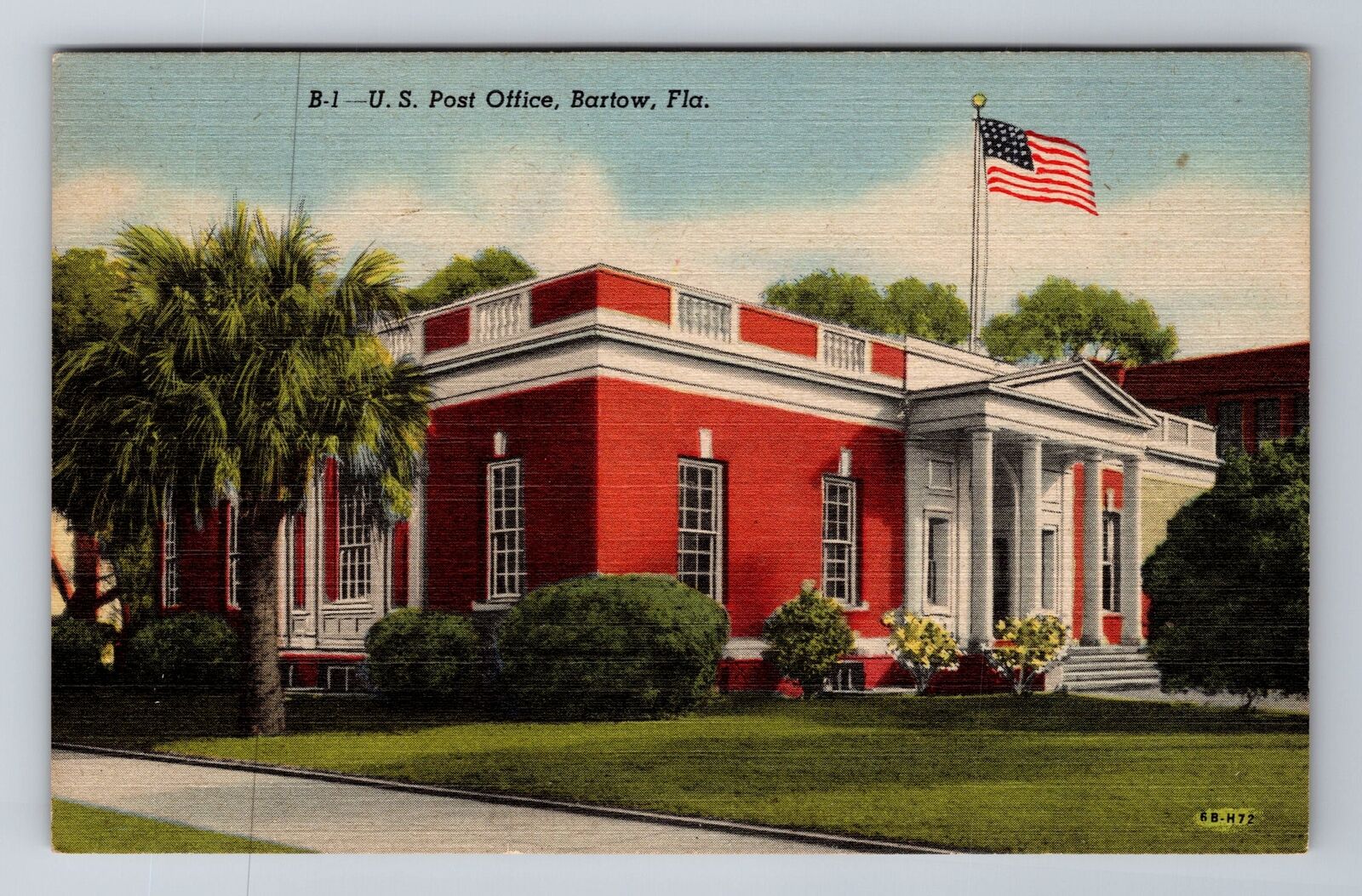 Bartow FL-Florida, US Post Office, Antique, Vintage Souvenir Postcard