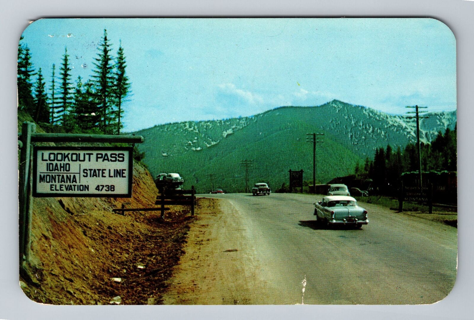 Bitterroot Mountains ID-Idaho, Lookout Pass, Vintage c1960 Postcard