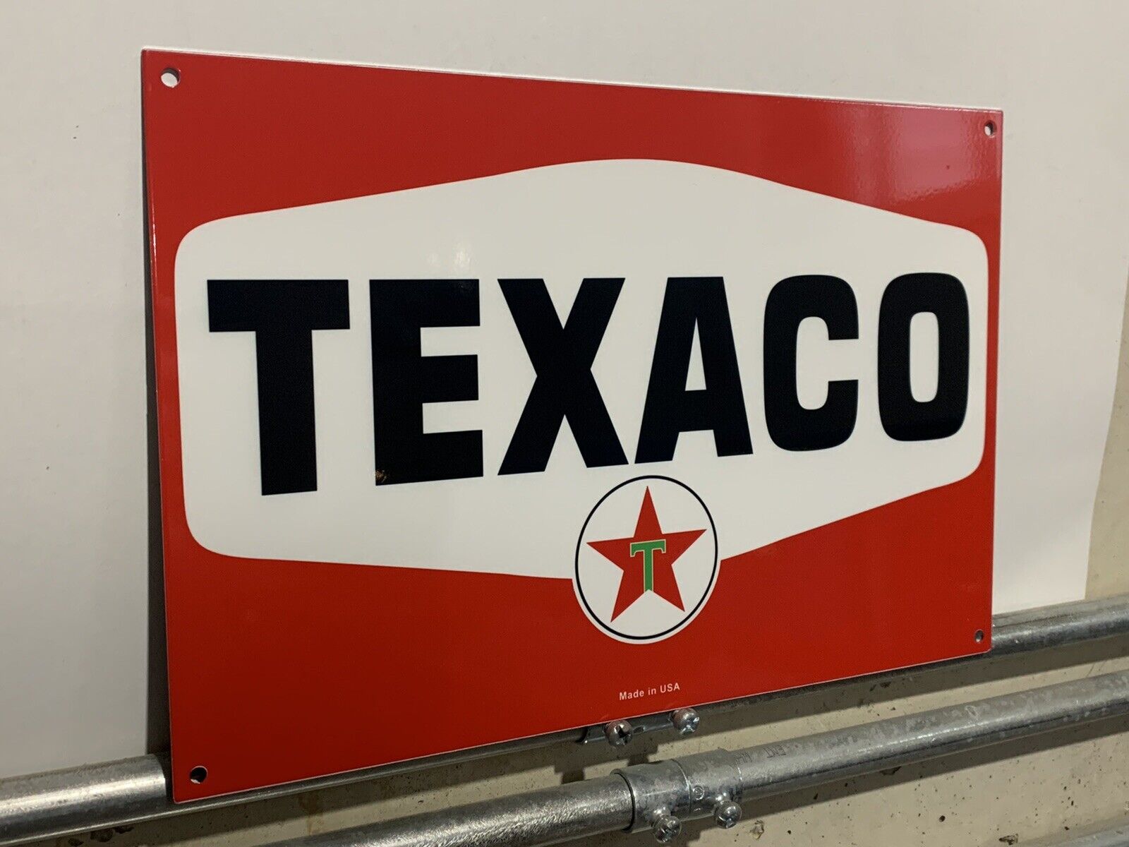 Vintage Style Texaco Oil Gas Pump Heavy Steel Metal Quality Sign