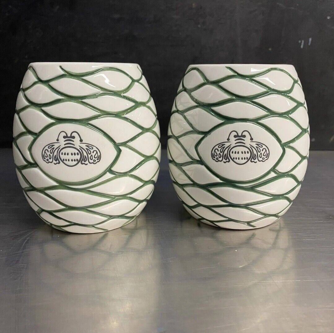 2 X Limited Edition Tequila Patron Agave Ceramic Mug Brand New Genuine