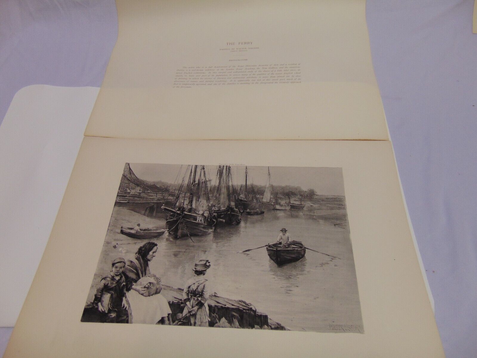 1893 Picture of The Ferry by Walter Osborne Great Britain George Barrie publish