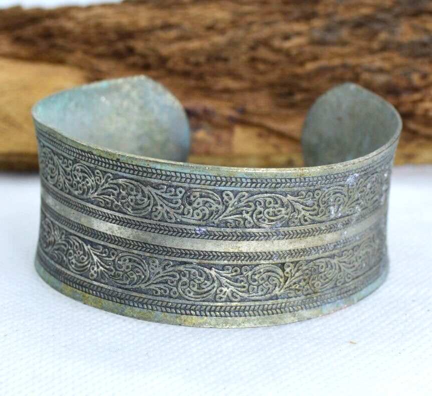 Very Stunning Ancient Roman Old Bracelet Authentic Rare Silver Color Amazing