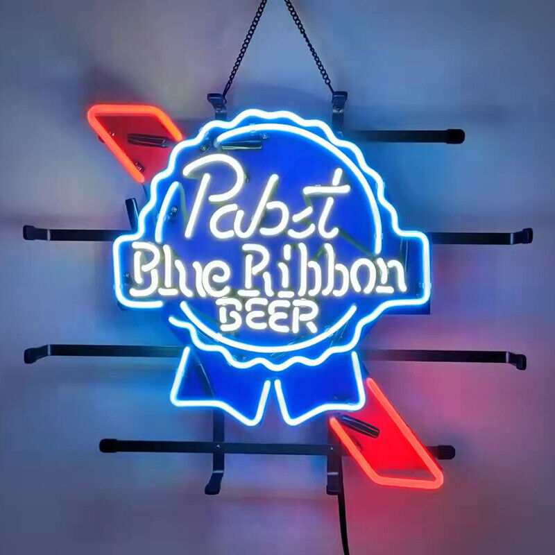 New Pabst Blue Ribbon Beer Lamp Neon Light Sign 19x15 With HD Vivid Printing