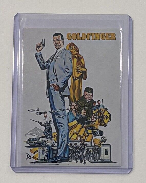 James Bond Limited Edition Artist Signed Goldfinger Movie Poster Card 4/10
