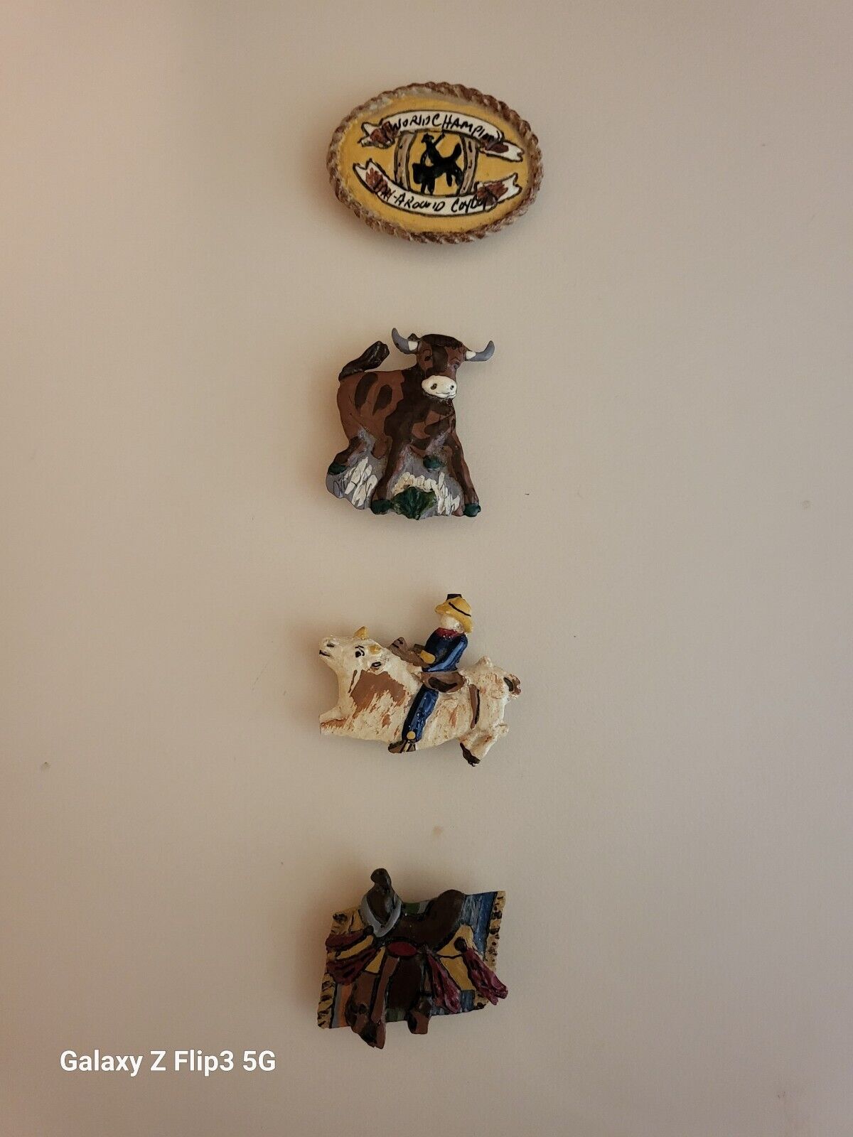Vintage, western, whimsical button covers. Set of 4, great condition