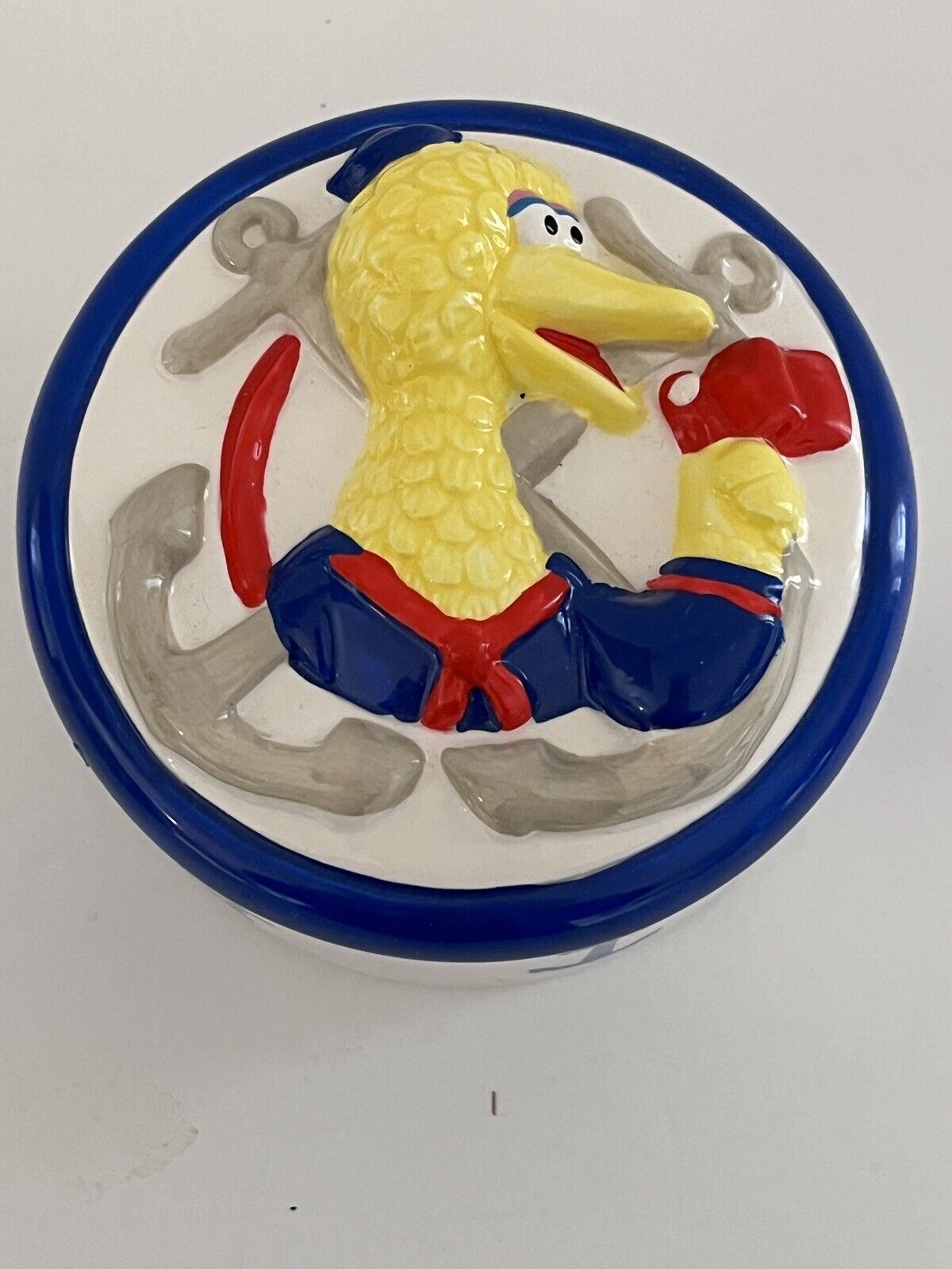 Sesame Street Big Bird Trinket Dish Applause Ceramic Sailor Anchor Wheel Vintage