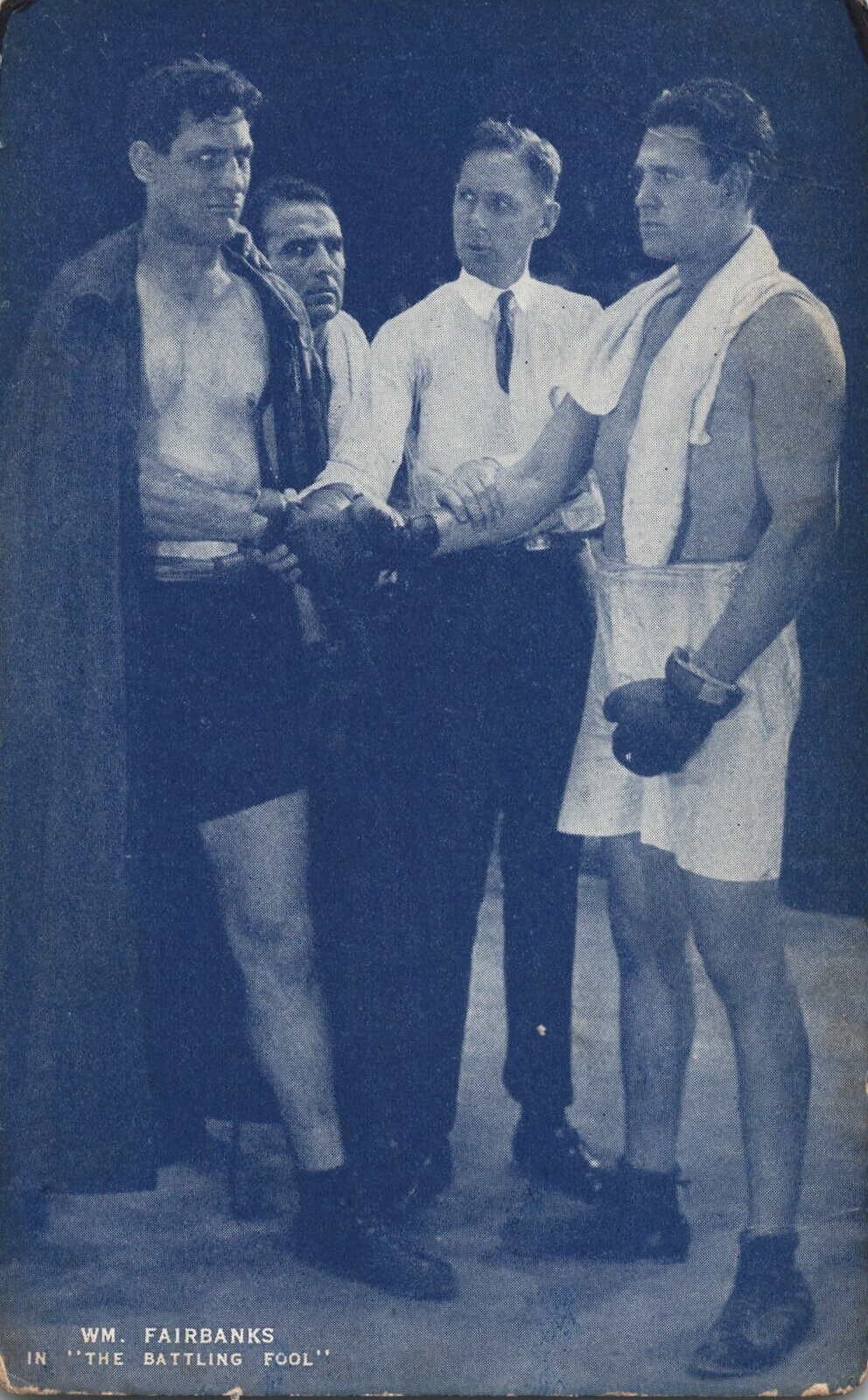 Boxing WM Fairbanks The Battling Fool 1924 Movie Vintage Exhibit Card Postcard