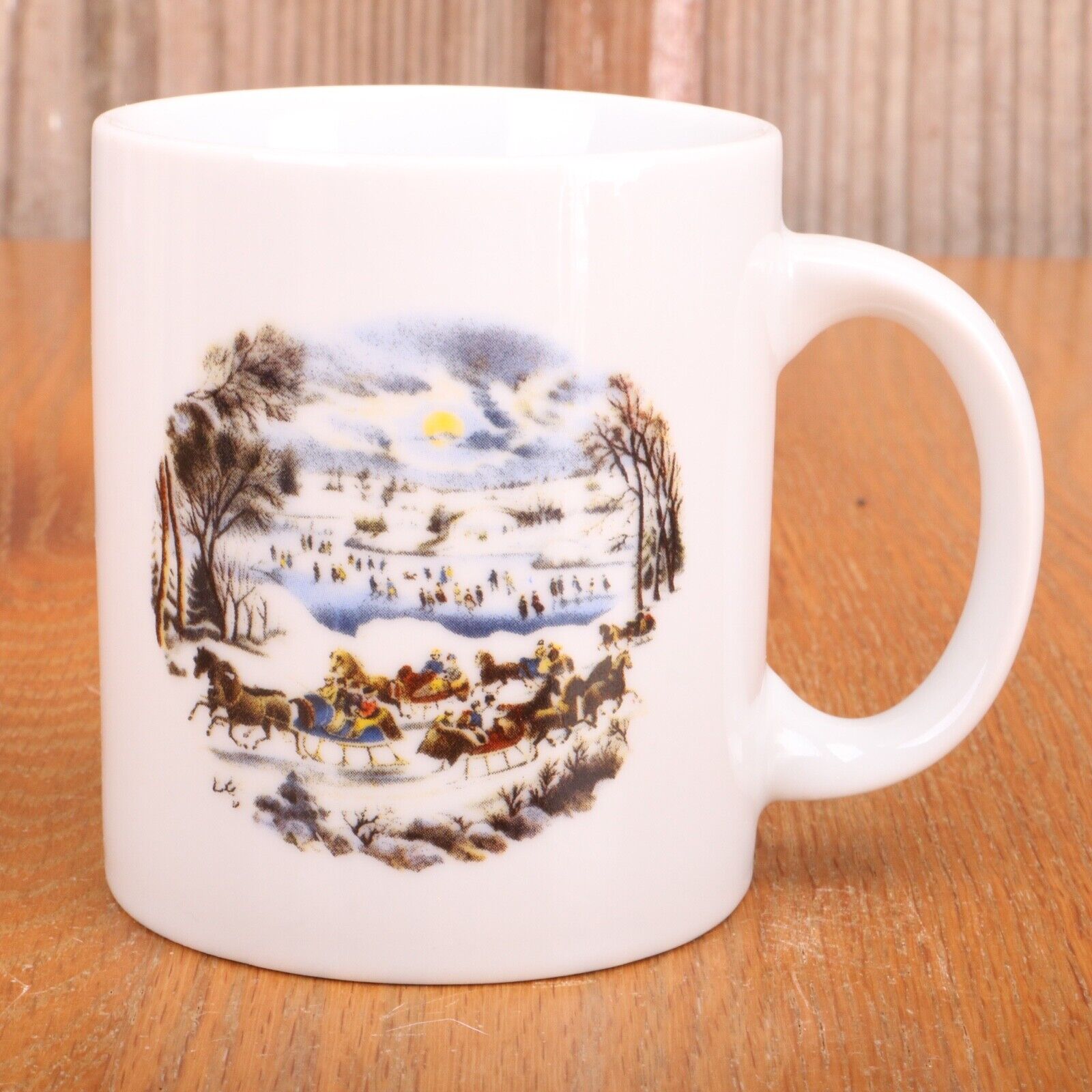 Christmas Winter Sleighs Ice Skaters Coffee Mug Tea Cup