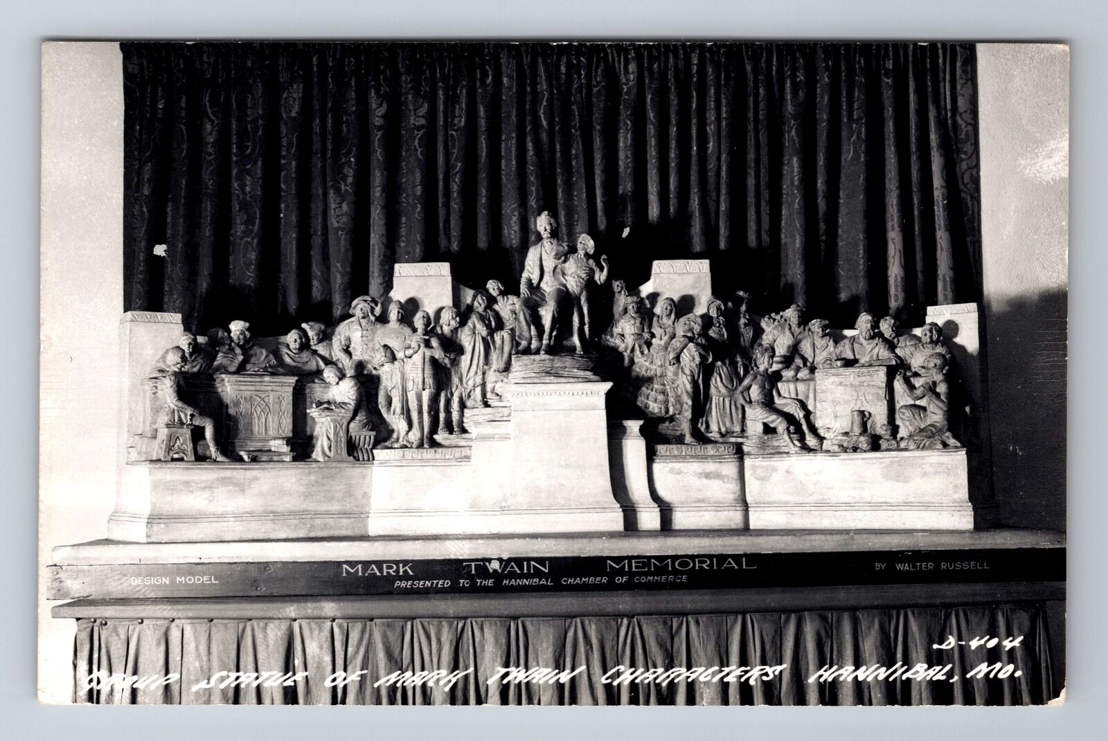 Hannibal MO-Missouri RPPC Group Statue Of Mark Twain Characters Vintage Postcard