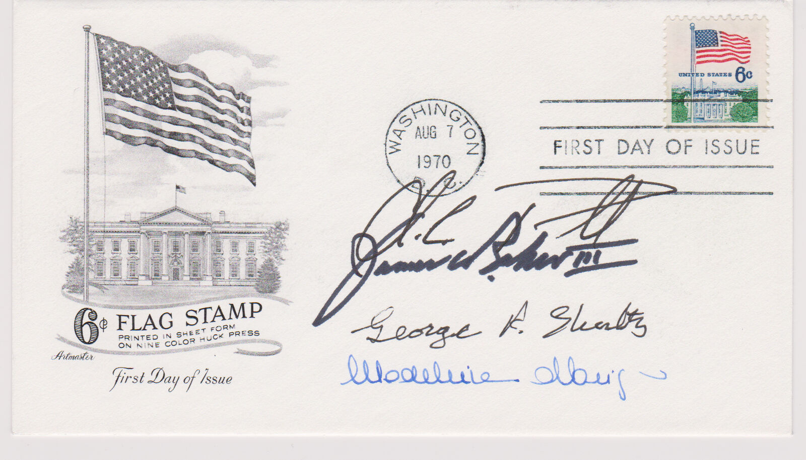 FOUR SECRETARY OF STATE (4 SIGNATURES) SIGNED FDC AUTOGRAPHED FIRST DAY COVER