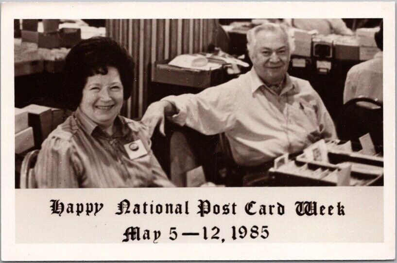 Vintage 1985 NATIONAL POST CARD WEEK Photo RPPC Postcard Irene & John Kowalak