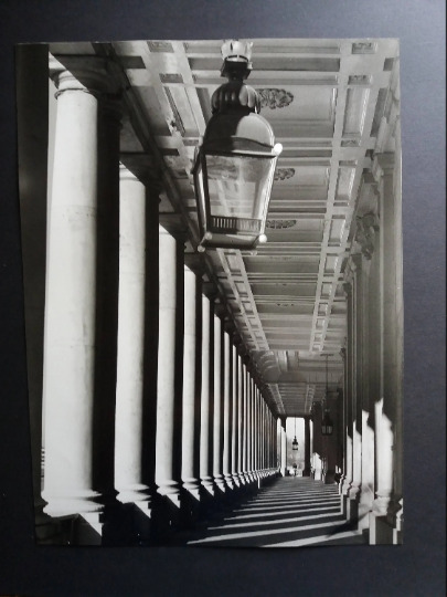 Vintage B&W Gloss Finish Large Photograph Circa 1980's Column of Pillars