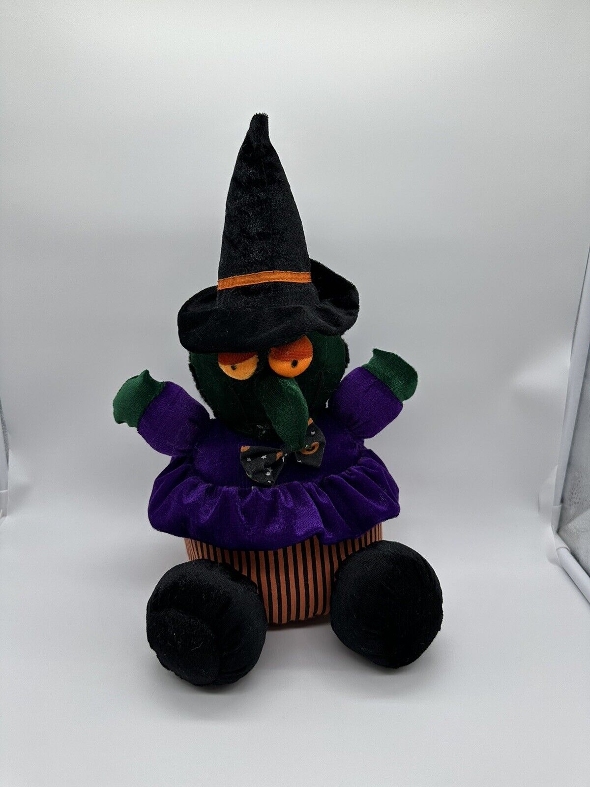 Vintage Play By Play Witch Plush Toy Halloween Decoration