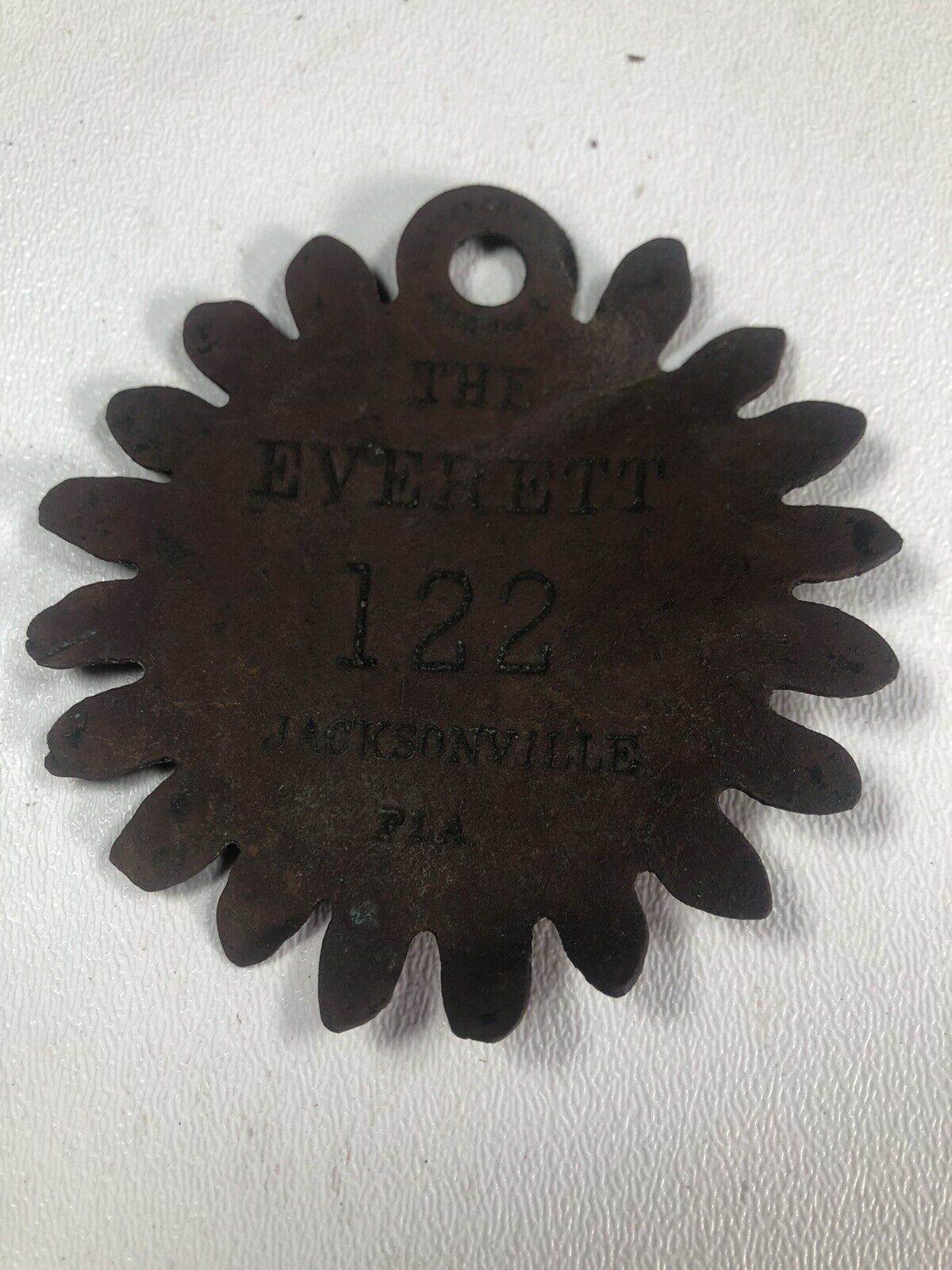 “The Everett” Jacksonville, Florida vintage hotel key tag