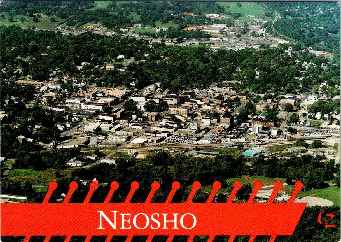 Neosho, MO Missouri  DOWNTOWN AERIAL~BIRD\'S EYE VIEW Newton County  4X6 Postcard