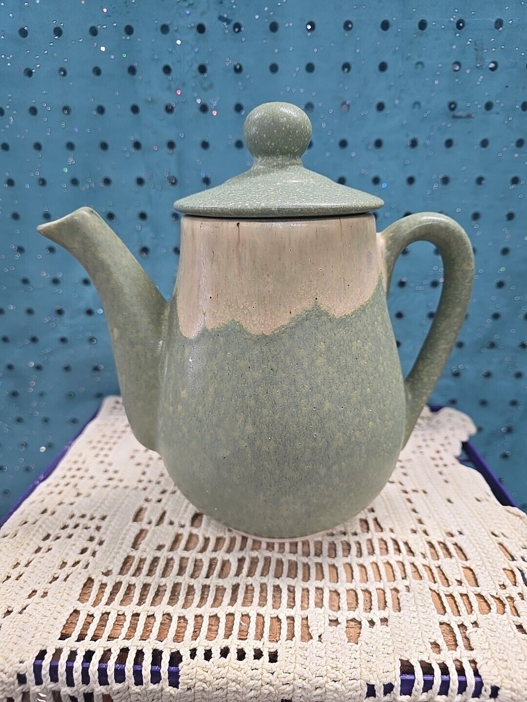 Vintage Ceramic Pottery Teapot, Ceramica Zebra, Handmade, Mexico