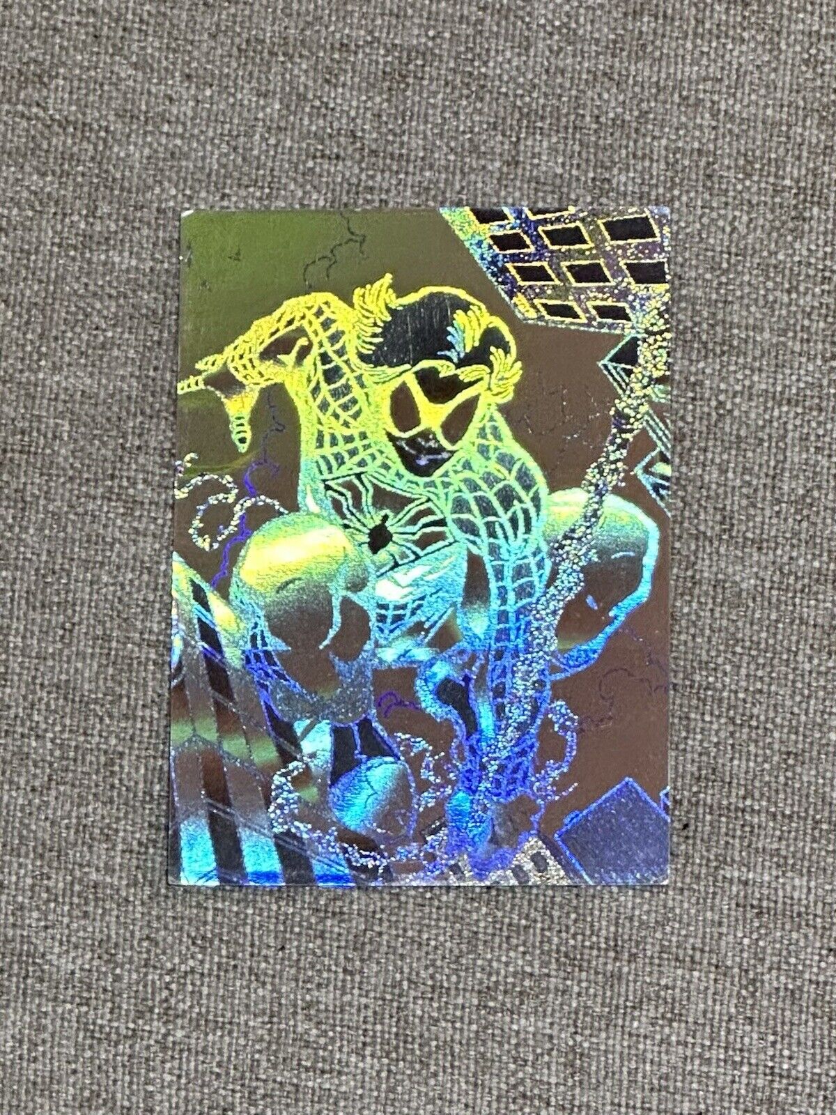 1996 Fleer DC Amalgam Comic Book Trading Card Holopix insert #4 Spider-Boy (MCU)