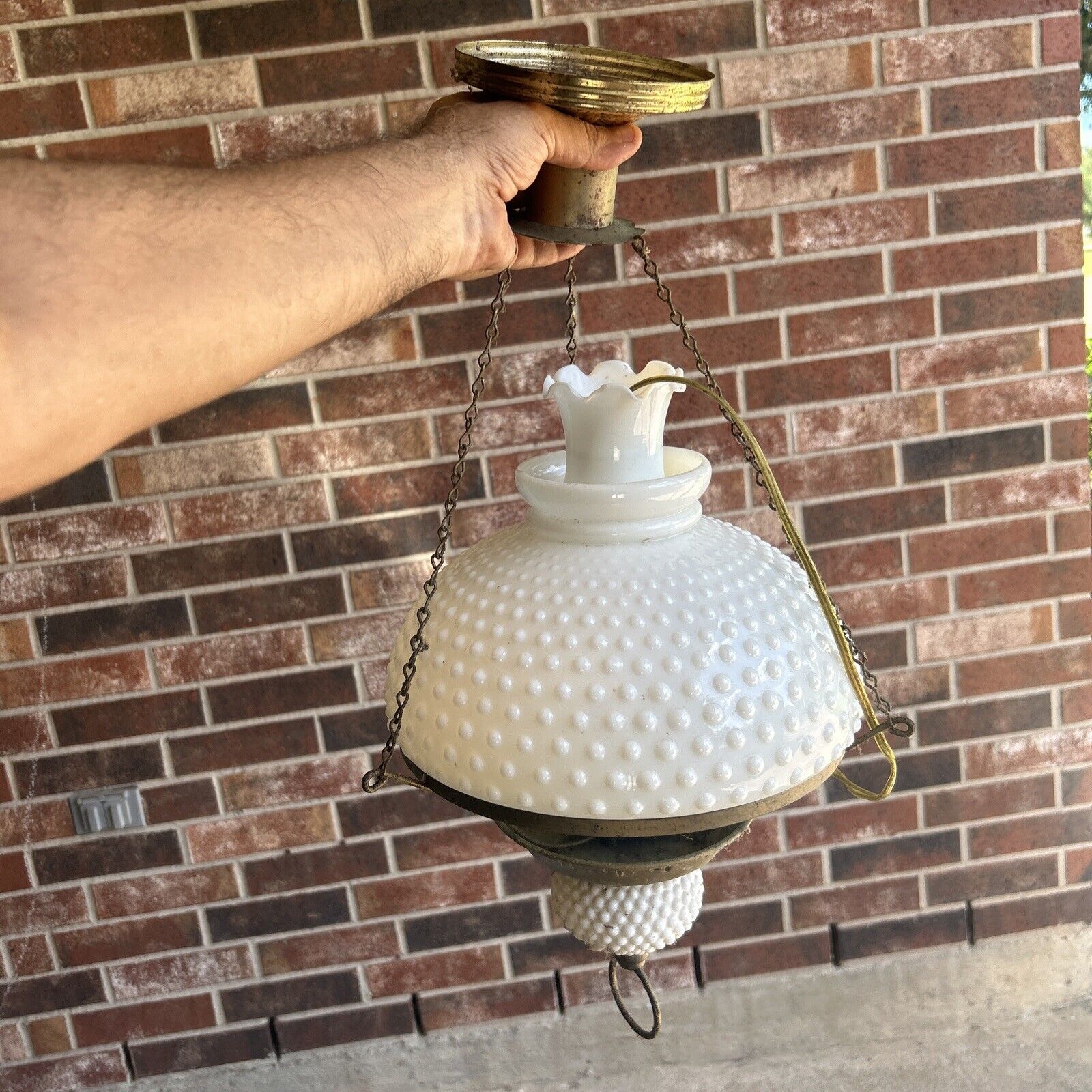 vintage hobnail milk glass lamp Chandelier Ceiling