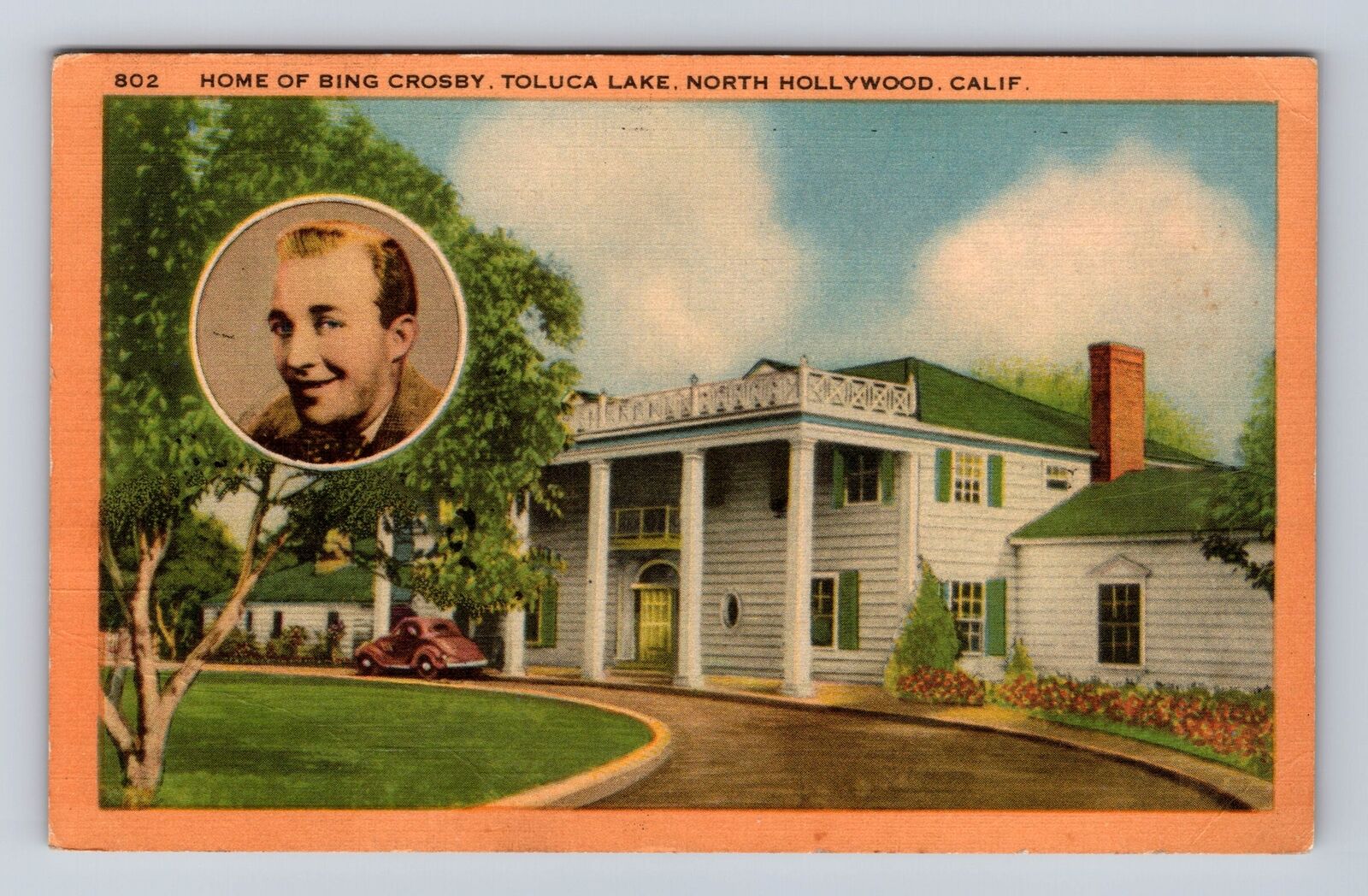 North Hollywood CA-California, Home Of Bing Crosby, Toluca Vintage Postcard