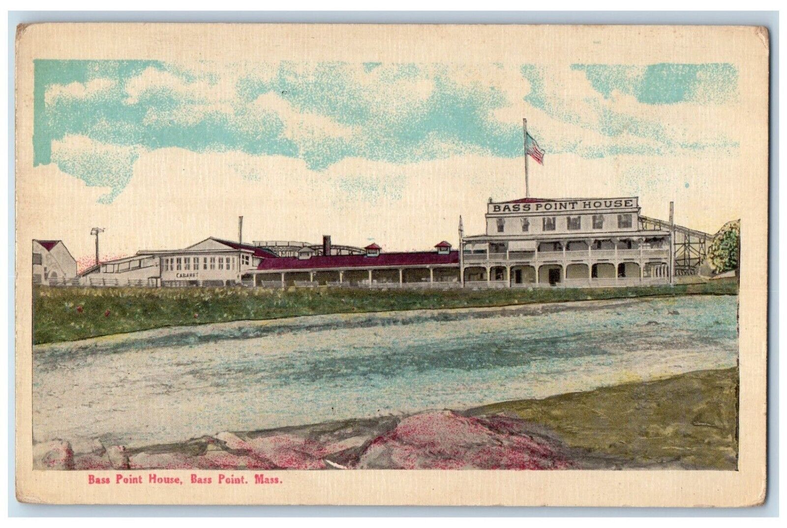 1925 Bass Point House Bass Point Massachusetts Vintage Antique Posted Postcard