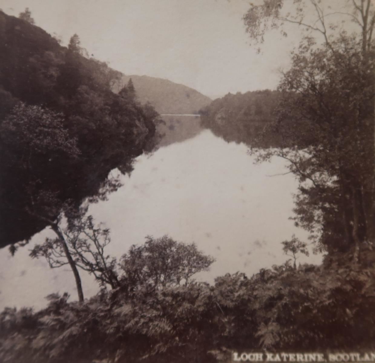 1890s SCOTLAND LOCH KATERINE LAKE MOUNTAINS J.F. JARVIS STEREOVIEW 28-11