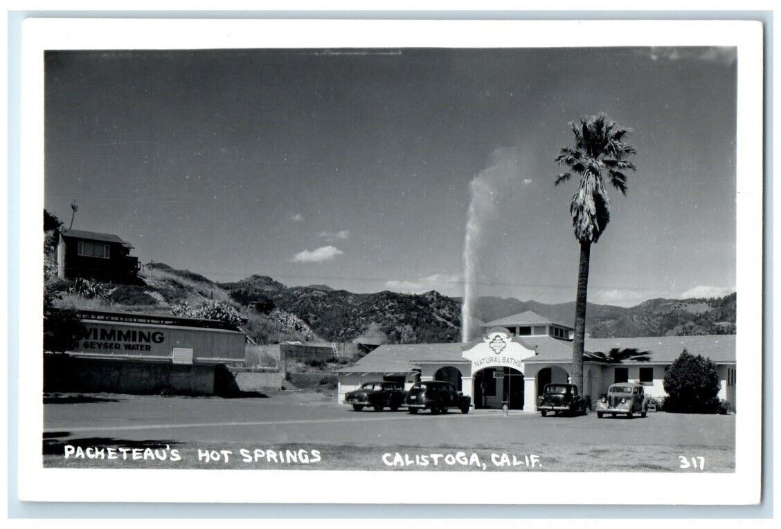 c1950\'s Packeteau\'s Hot Springs Natural Baths Calistoga CA RPPC Photo Postcard