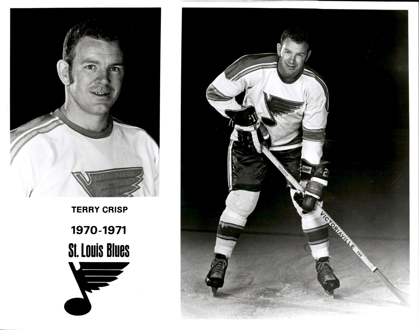 PF11 Original Photo TERRY CRISP 1970-71 ST LOUIS BLUES CENTER CLASSIC NHL HOCKEY