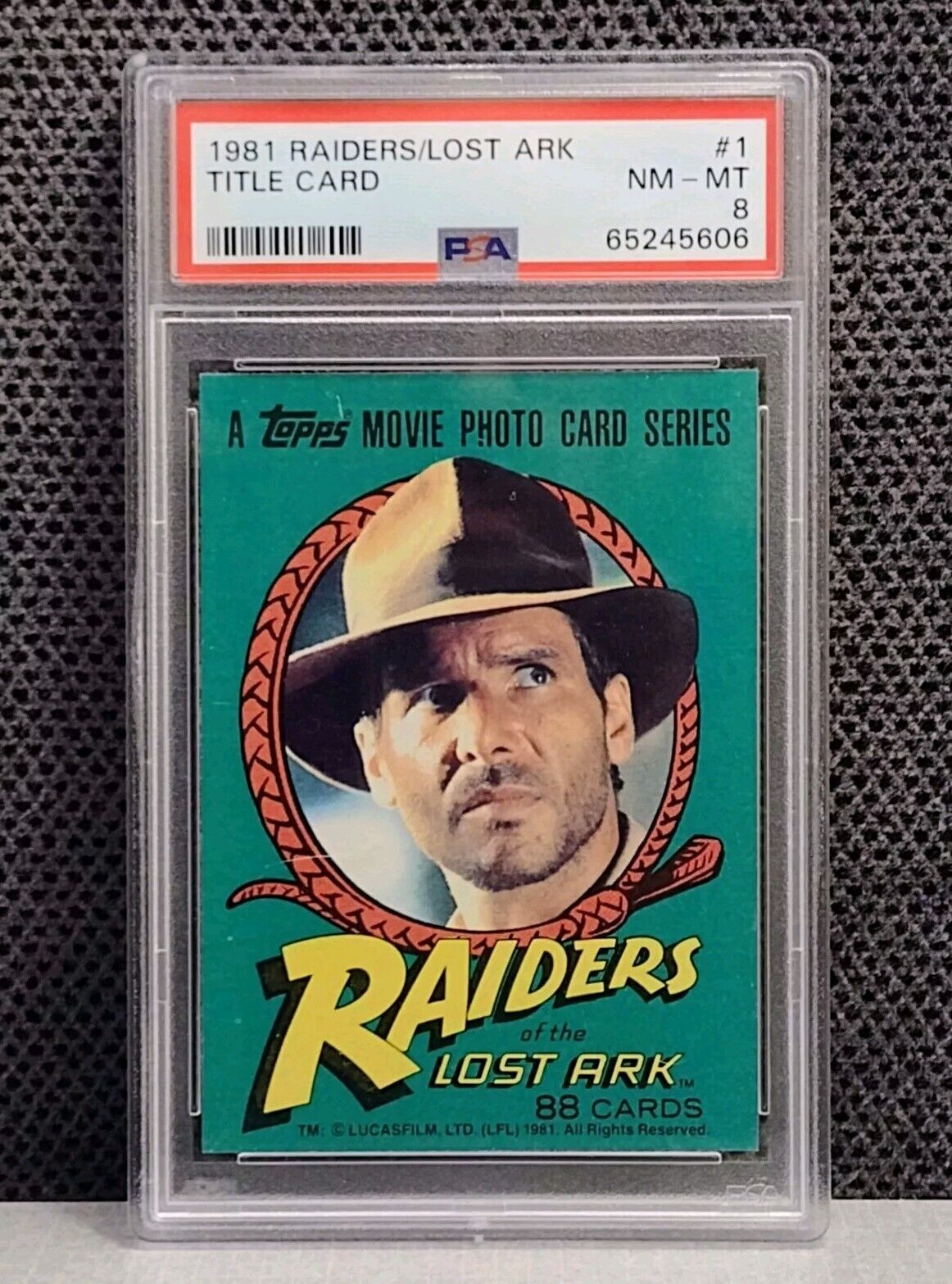 1981 Topps Raiders of the Lost Ark #1 TITLE CARD - PSA 8 NM-MT - INDIANA JONES