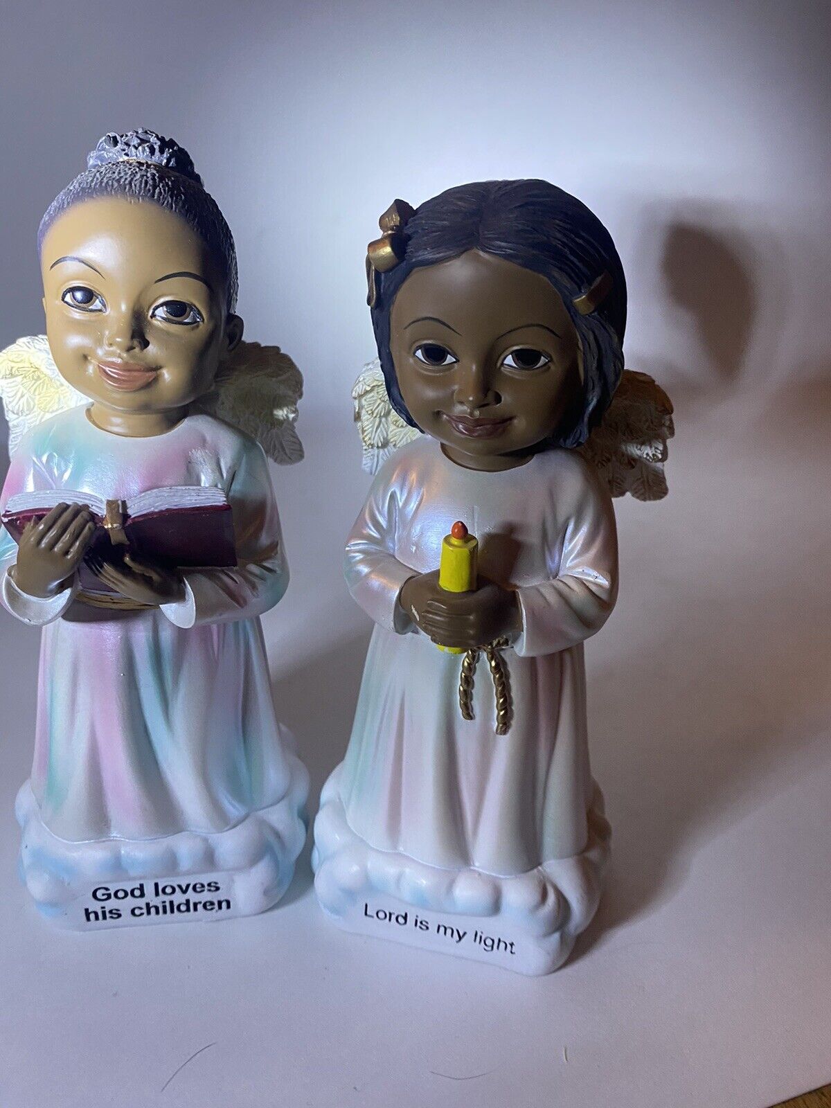 Two Young Black Girl Angels God Loves His Children, Lord Is My Light