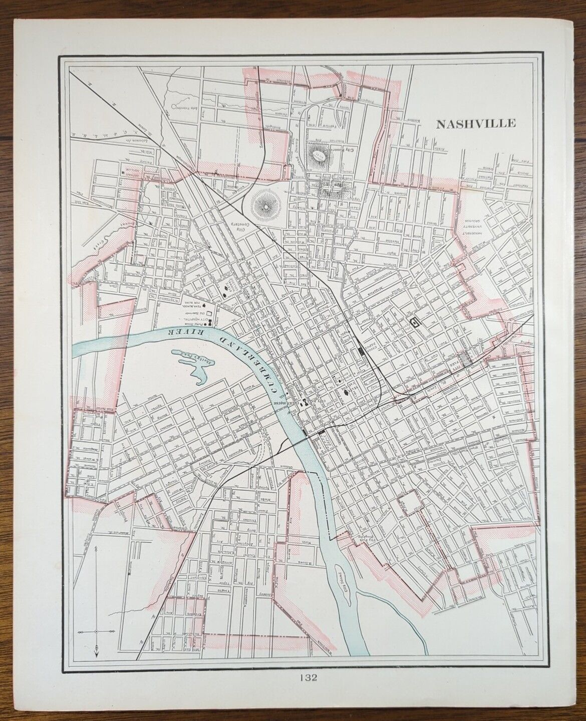 Vintage 1901 NASHVILLE TENNESSEE Map 11