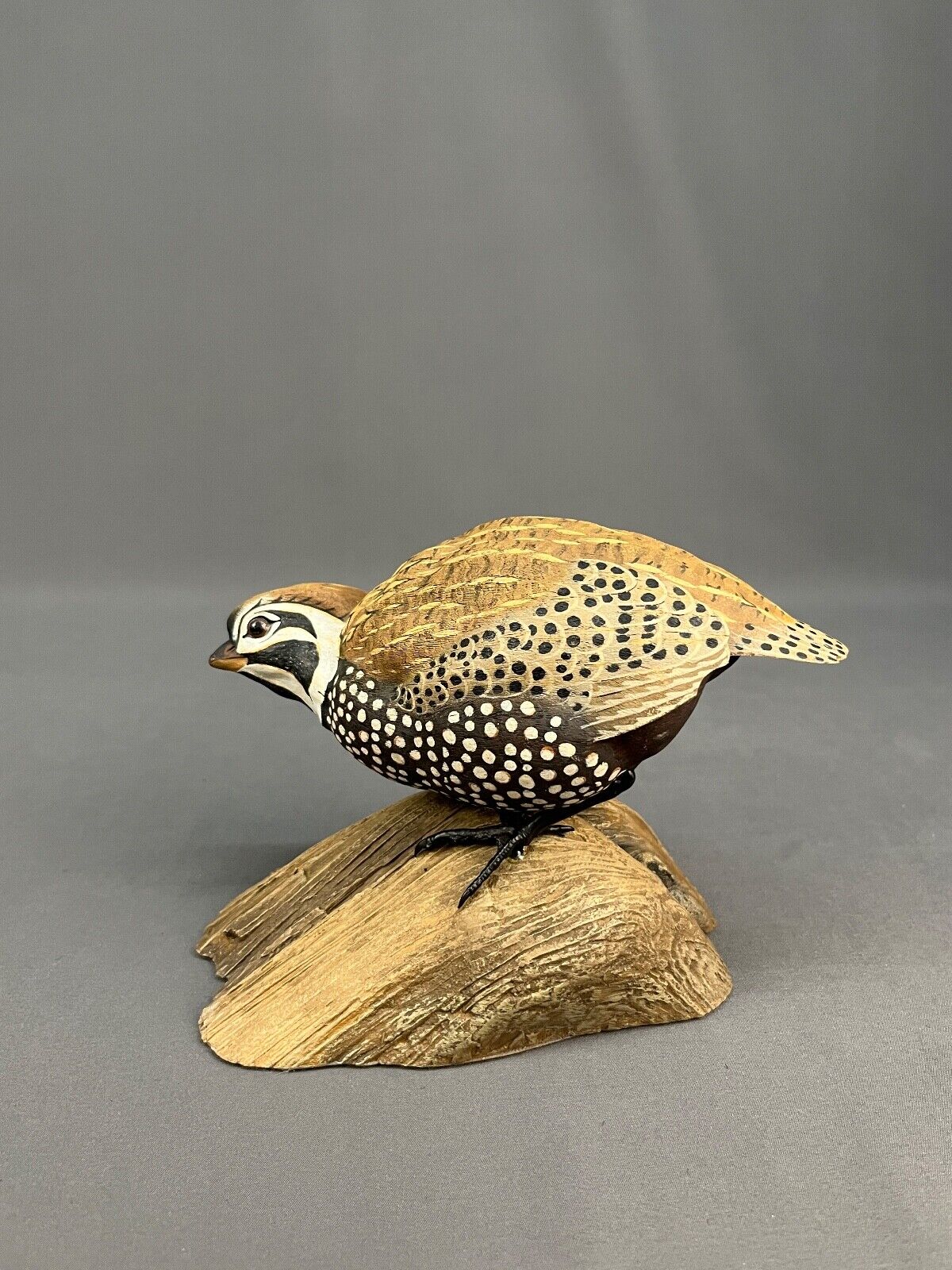 Franklin Gallery HARLEQUIN QUAIL Bird Figurine by Ernest Muehlmatt c. 1982