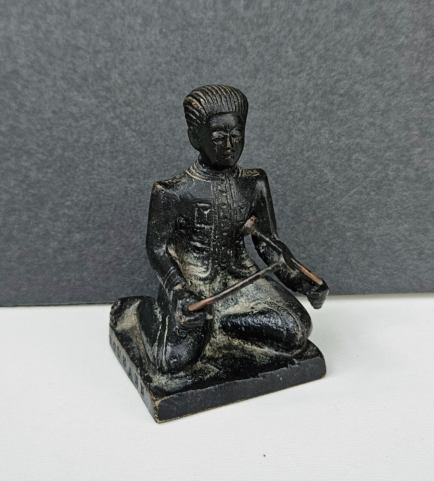 Vintage Chinese Bronze Figurine Cultural Revolution Musican