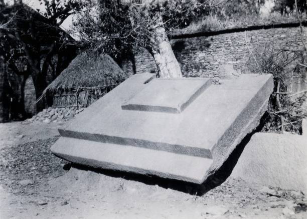 The altar of the stele of Enda Jesus Axum Ethiopia 1937 Old Photo