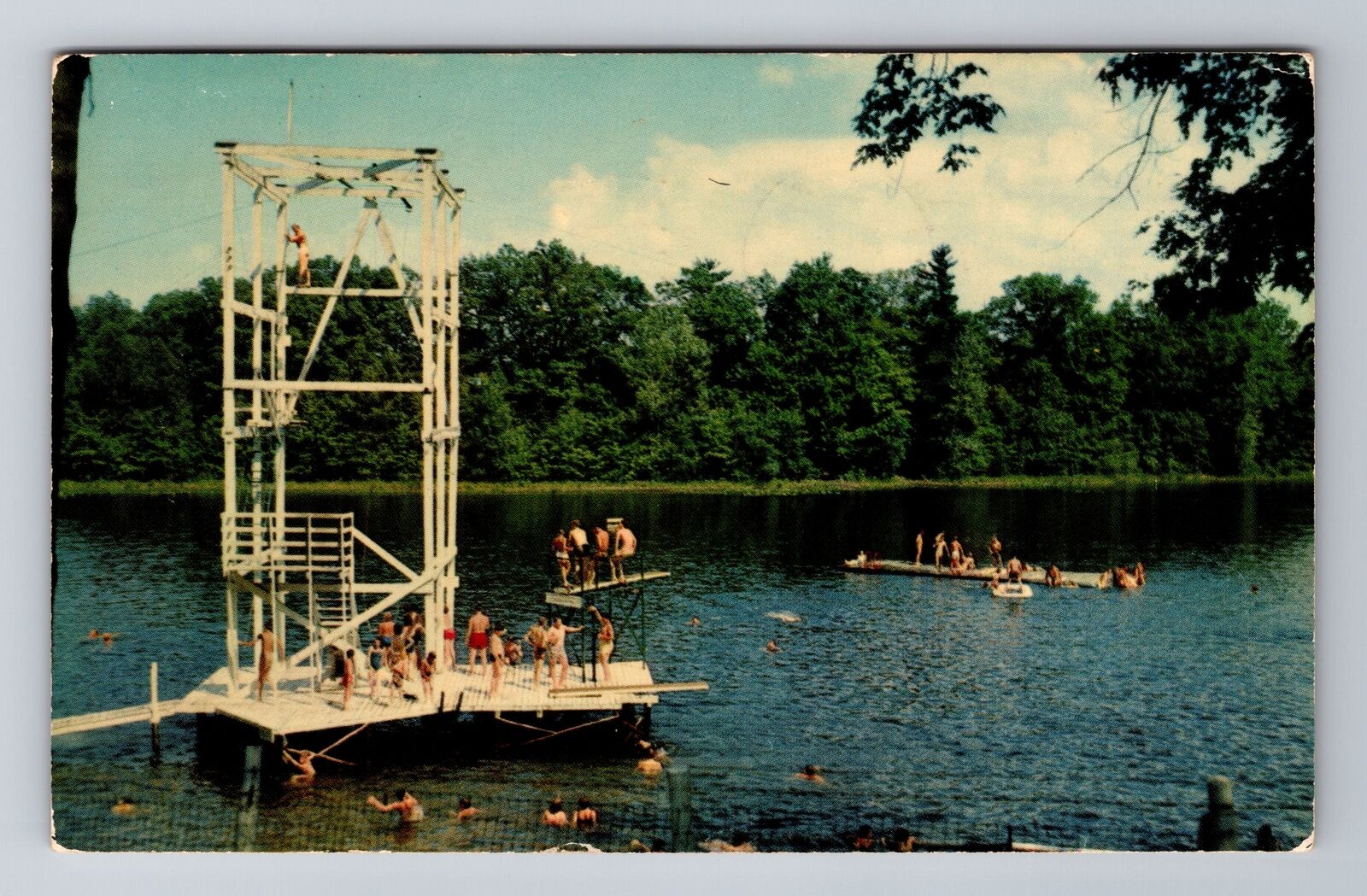 Grand Rapids MI-Michigan, Soft Water Lake, Antique, Vintage c1955 Postcard
