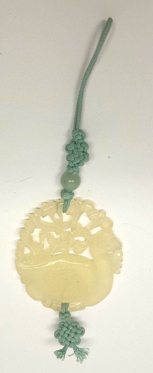 Vintage Chinese Carved Jade Necklace & Bead